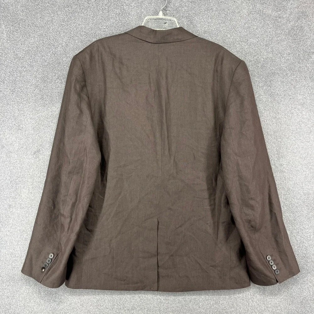 Zara Blazer Mens 42 Brown Linen Blend SS25 Two Button Notch Lapel Sport Coat